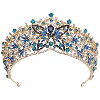 Новая европейская барочная свадебная корона головной убор роскошная бабочка кристалл день рождения свадебные аксессуары корона