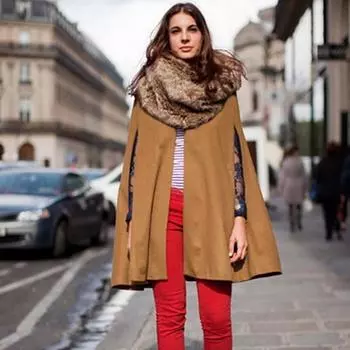 Новая европейская и американская мода, популярное женское пальто с тонкой шалью и накидкой L дубильная кора