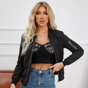 Новая европейская и американская модная женская куртка 2024 года, повседневная тонкая хлопковая куртка на осень и зиму 2XL красный