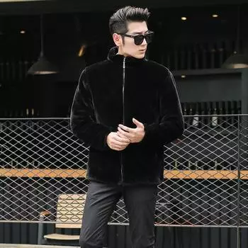 Новая европейская норковая зимняя шуба с интегрированным воротником-стойкой из норковой шерсти, цельная норковая шуба Haining, повседневная M cotton model