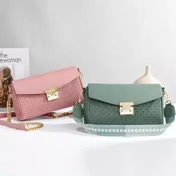 Новая фактурная маленькая квадратная сумка, качественная сумка, многоцветная сумка через плечо, женская сумка 27*8*17 зелёный