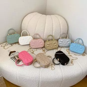 Новая фактурная маленькая женская сумка 2024 года, модная сумка-коробка с замком, сумка-мессенджер на одно плечо для женщин чёрный