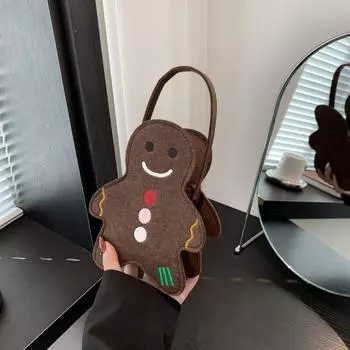 Новая фетровая рождественская сумка-тоут с рождественским яблоком, рождественскими украшениями, мультяшным лосем, сумкой для конфет хаки