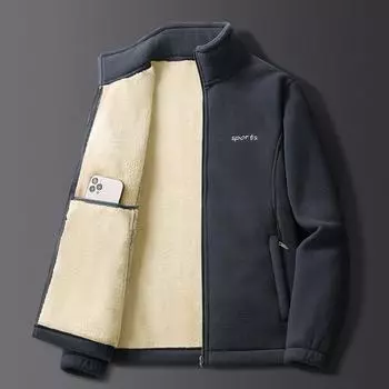 Новая флисовая куртка для мужчин, весна и осень, зима, большой размер, утолщенная, повседневная, свободная, теплая, верхняя одежда для мужчин M