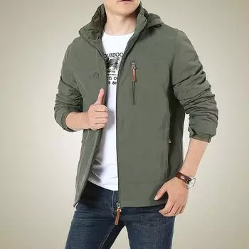 Новая флисовая куртка для осени и зимы, мужская повседневная куртка для отдыха на открытом воздухе со съемным капюшоном, быстросохнущая хлопковая куртка M