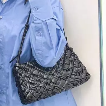 / Новая французская модная универсальная сетчатая сумка с защитой от морщин для подмышек 25x4x14cm белый