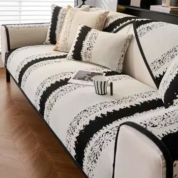 Новая французская полосатая диванная подушка, четырехсезонная универсальная градиентная диванная подушка, противоскользящая пылезащитная синельная наволочка для дивана 70x70cm 1pcs