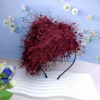 Новая французская ретро маленькая шляпка-повязка на голову с кисточками и бантами Ретро повязка для волос для женщин, изящный бант и шляпка-фасинатор