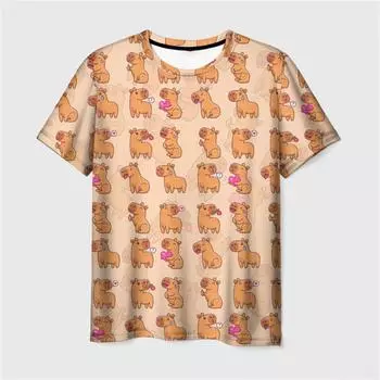 Новая футболка Harajuku с принтом в виде милого животного Capybara 3D для детей, забавная уличная одежда с короткими рукавами, модные футболки Y2k, одежда, топы S