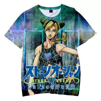 Новая футболка JoJo_s Bizarre Adventure Stone Ocean для мужчин, модная футболка Stone Ocean Jojo с 3D-принтом для детей, футболки в стиле хип-хоп для детей, женский топ S белый