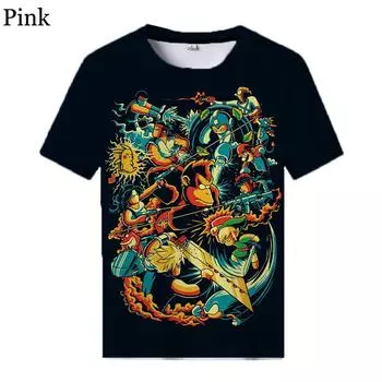 Новая футболка с 3D цифровым принтом в Европе и США, модная мужская футболка с рисунком инопланетянина XS