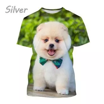 Новая футболка с 3D принтом собаки и собаки, детские забавные модные футболки, женские летние милые футболки с короткими рукавами, одежда унисекс, топы 100