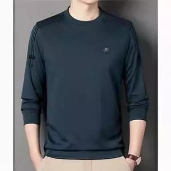 Новая футболка с длинными рукавами для мужчин, молодежи и среднего возраста, мужская толстовка с круглым вырезом и принтом M белый