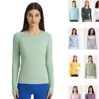 Новая футболка с круглым вырезом и длинными рукавами, рубашки для йоги, цветная нижняя рубашка, тонкий многослойный внутренний топ, универсальная женская футболка для похудения 4 розовый