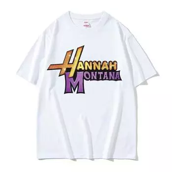 Новая футболка с логотипом Hannah Montana, женская, унисекс, летняя, повседневная, с коротким рукавом, унисекс, модная, эстетичная, трендовая футболка, уличная одежда 4XL бежевый