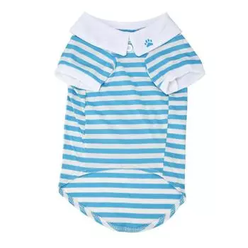 Новая футболка с милой собакой и щенком, одежда в полоску с лацканами, хлопковая одежда для домашних животных, хит продаж S