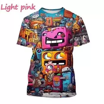 Новая футболка с принтом хип-хоп-граффити 3D, хип-хоп, рэп, круглая горловина, короткий рукав, уличная живопись, модная мужская и женская футболка S