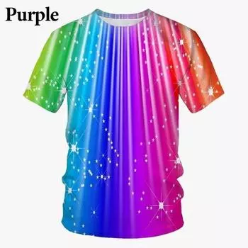 Новая футболка с радужным 3D-принтом, легкая футболка Vertigo, гипнотическая футболка, забавная футболка унисекс с коротким рукавом S синий