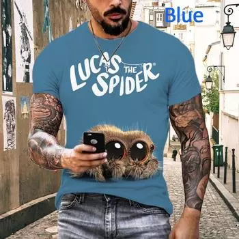 Новая футболка с забавными животными-пауками, мужская футболка с 3D принтом и короткими рукавами, индивидуальная футболка унисекс в стиле хип-хоп, повседневная футболка с круглым вырезом