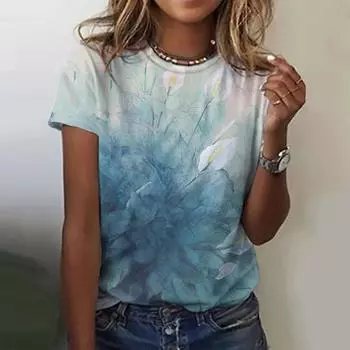 Новая футболка женская модная футболка с круглым вырезом свободная повседневная футболка с коротким рукавом летняя уличная женская футболка-пуловер в стиле Харадзюку 2025 M