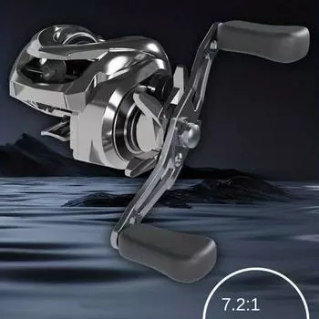 Новая гальванизированная рыболовная катушка 7.2:1 Передаточное отношение 8 кг Макс. Торможение Приманка Катушка Подходит для Пресной и Соленой Воды Дальний Заброс Магнитный Left Hand серебряный