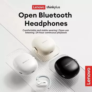 Новая гарнитура Lenovo LP81 OWS Open Bluetooth V5.4, Hi-Fi стерео, музыкальная игровая гарнитура с заушным креплением, 24 часа в сутки, сверхдолгая спортивная гарнитура чёрный