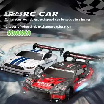 Новая гоночная машина AE86 RC Drift Racing 1/24 4WD 30 км/ч с высокой скоростью и подсветкой 2.4G радиоуправляемая модель автомобиля для гонок, игрушек для мальчиков в подарок 8601 чёрный