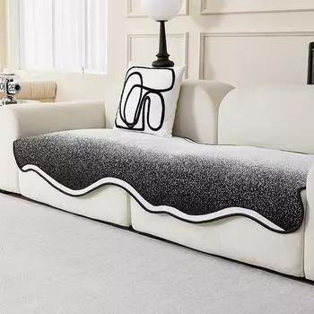 Новая градиентная синельная диванная подушка неправильной формы, всесезонный универсальный нескользящий чехол для диванной подушки, тканевое полотенце 90*90cm чёрный