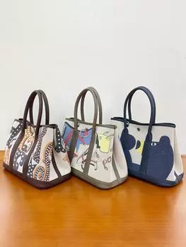 Новая граффити садовая сумка женская сумка с рисунком из кожи и холста на одно плечо сумка-тоут сумка для мамы 30x14x20cm aero синий