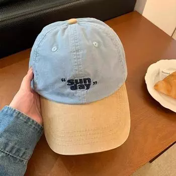 Новая хлопковая бейсболка контрастного цвета для женщин JK корейская вышивка кепка с козырьком для девочек уличная спортивная снэпбэк солнцезащитные козырьки шляпы
