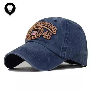 Новая хлопковая бейсболка с американским флагом, старая, потертая, с объемной трехмерной вышивкой, регулируемая шляпа от солнца Adjustable