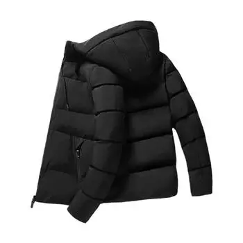 Новая хлопковая одежда на осень и зиму, повседневная однотонная теплая и утепленная одежда с капюшоном и воротником-стойкой на хлопковой подкладке. M