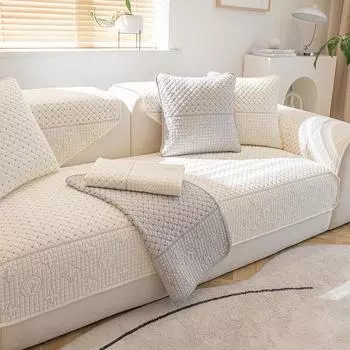 Новая хлопковая подушка для дивана, простая нескользящая подушка для сиденья, универсальный чехол на четыре сезона, чехол для полотенец на спинку, хлопковый летний чехол 70*70