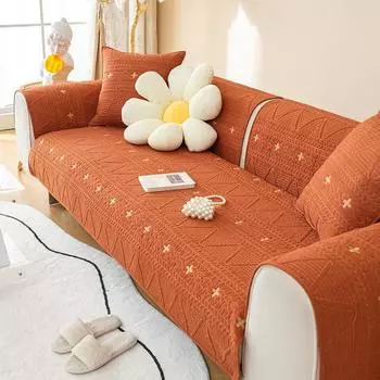 Новая хлопковая подушка для дивана в китайском стиле, обычные ткани для четырех сезонов, нескользящее полотенце для спинки, свадебное красное, простое современное покрывало, летняя ткань 70*70