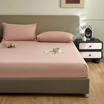 Новая хлопковая простая простая простыня с начесом, 1 шт./компл., 90/120/150/180/220 см, можно стирать в машине 90x200cm&Fitted Sheet небесно-голубой