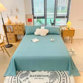 Новая хлопковая простыня с начесом, мягкая и дышащая, приятная для кожи, с одинарной загрузкой XL 245x250 см 245x250cm зелёный