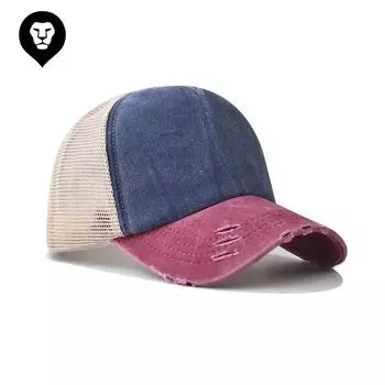 Новая хлопковая рваная бейсболка для улицы, универсальная персонализированная летняя сетчатая кепка соответствующего цвета Adjustable