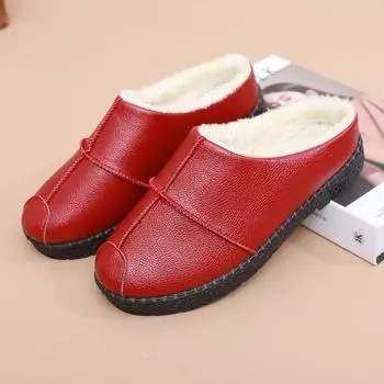 Новая хлопковая швабра старая Пекинская тканевая обувь женская хлопковая швабра бархатная обувь для мам домашняя повседневная хлопковая швабра мягкая подошва водонепроницаемая комнатная швабра 36