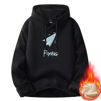 Новая хлопковая утолщенная свободная мужская куртка модная толстовка с капюшоном трендовые топы M: Recommended 80-55kg