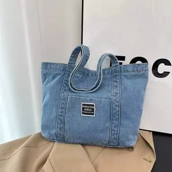 Новая холщовая сумка литературная личность женская школьная сумка ученица средней школы большая вместительная сумка красивая сумка через плечо женская темно-синий