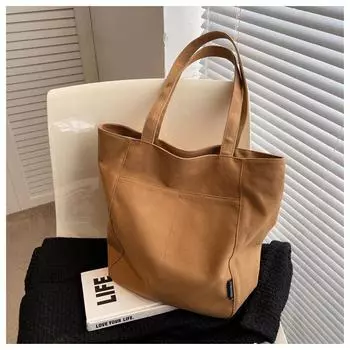 Новая холщовая сумка осенняя большая вместимость модная простая сумка через плечо корейская версия повседневная женская сумка для поездок на работу хаки