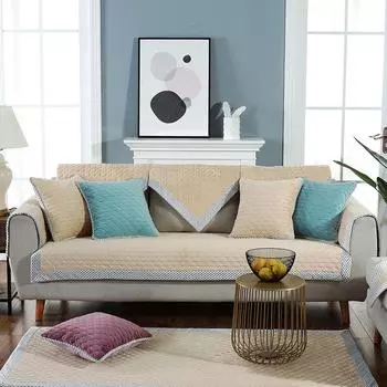 Новая хрустальная бархатная подушка для дивана, нескользящая универсальная простая современная защитная крышка для дивана 68*70CM