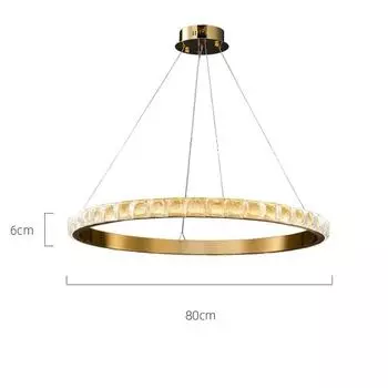 Новая хрустальная люстра Ring Lamp Современная минималистичная креативная роскошная люстра для спальни для столовой Светодиодные хрустальные подвесные светильники Warm White