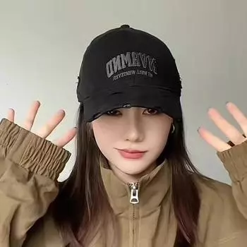 Новая и старая вышитая бейсболка для мужчин и женщин, универсальная уличная кепка с широкими полями, мягкая кепка от солнца, модный бренд M56-58cm чёрный
