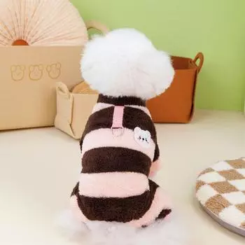 Новая и зимняя одежда свитер для домашних животных вязание для маленьких и средних собак L коричневый