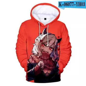 Новая игра Helltaker 3D Print Hoodies Мужчины Женщины Косплей Толстовка большого размера Пуловеры с капюшоном Толстовки Спортивные костюмы Пальто Детская одежда 4XL