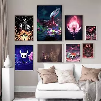 Новая игра «Полый рыцарь» постер Классический японский аниме Ретро Картина на холсте Современная настенная винтажная художественная картина Гостиная Домашний декор 21x30cm No Framed