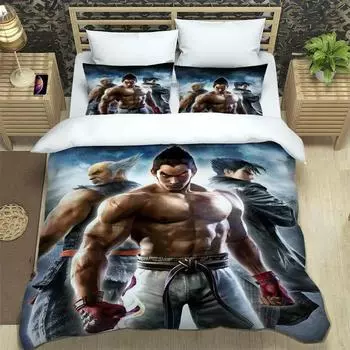 Новая игра Tekken 8 3d pint Комплекты постельного белья изысканный комплект постельного белья пододеяльник комплект постельного белья роскошный подарок на день рождения EU Single 135x200cm