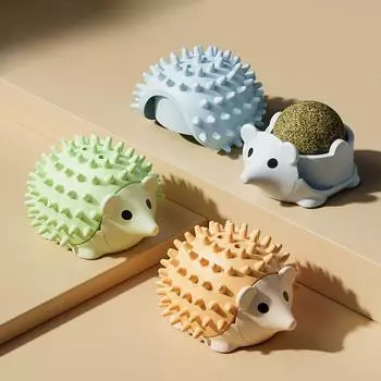 Новая игрушка для кошек Ёжик, щекотун, скрежещущий зубами и облизывающий кошачью мяту, игрушка для самоудовлетворения кошки 6.5*5.2*4cm