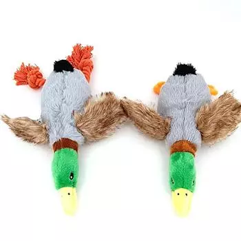 Новая игрушка для питомца, плюшевая звуковая игрушка для собак Molar Duck, 28 см, имитация дикой утки, товары для животных, интерактивная игрушка для собак